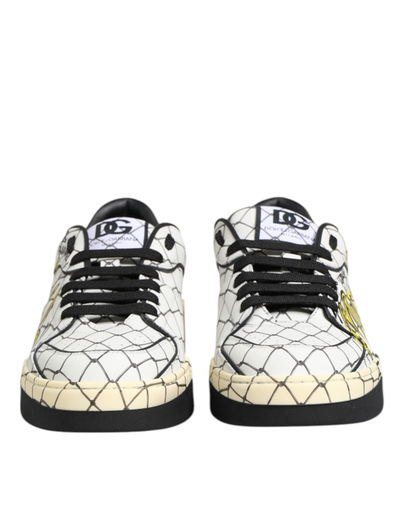 Dolce & Gabbana White Logo Print Low Top Men Sneakers Shoes - Beyzy Store - Dolce & Gabbana
