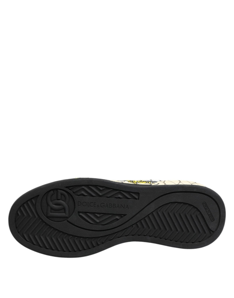 Dolce & Gabbana White Logo Print Low Top Men Sneakers Shoes - Beyzy Store - Dolce & Gabbana