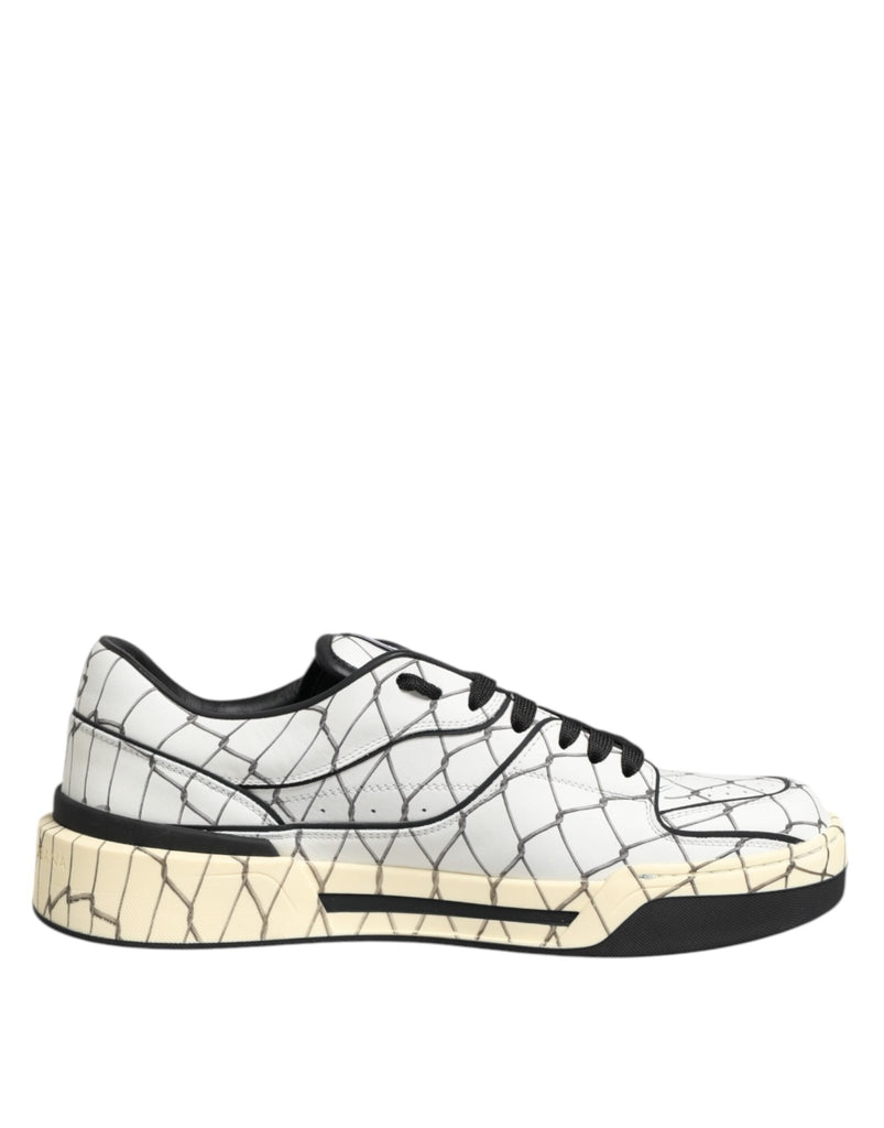 Dolce & Gabbana White Logo Print Low Top Men Sneakers Shoes - Beyzy Store - Dolce & Gabbana