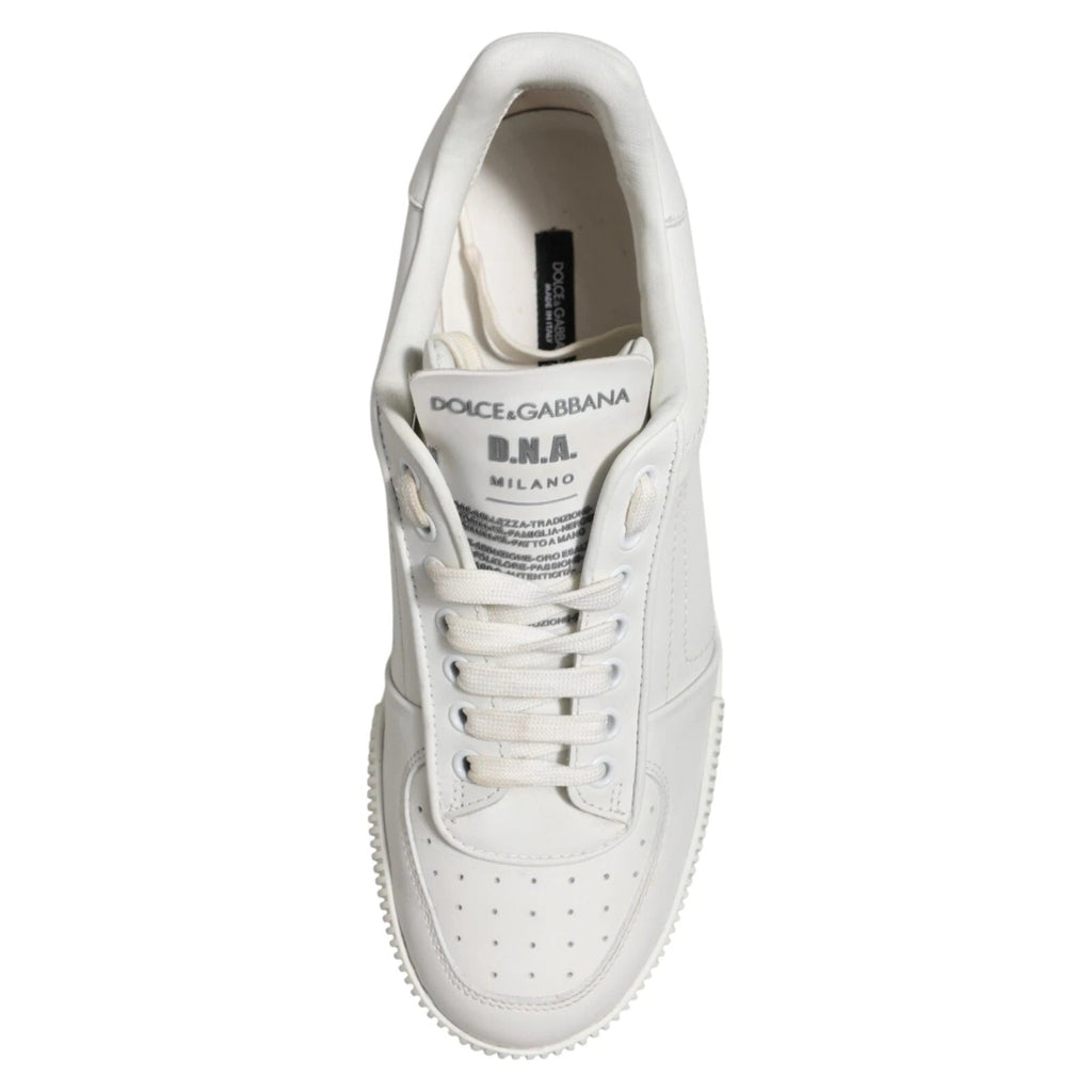 Dolce & Gabbana White Miami Leather Low Top Men Sneakers Shoes - Beyzy Store - Dolce & Gabbana