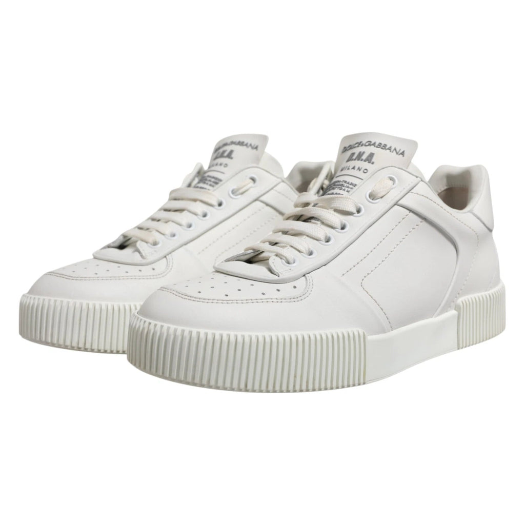 Dolce & Gabbana White Miami Leather Low Top Men Sneakers Shoes - Beyzy Store - Dolce & Gabbana