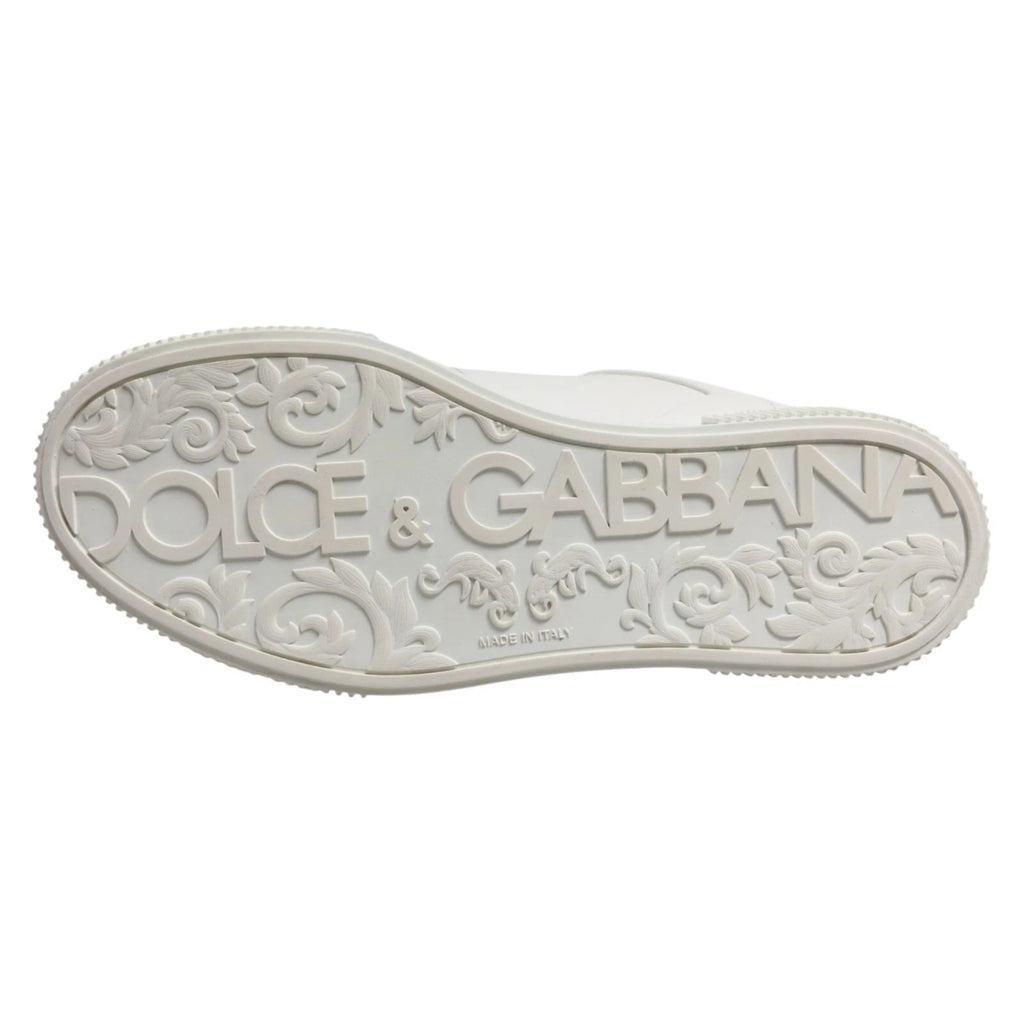 Dolce & Gabbana White Miami Leather Low Top Men Sneakers Shoes - Beyzy Store - Dolce & Gabbana