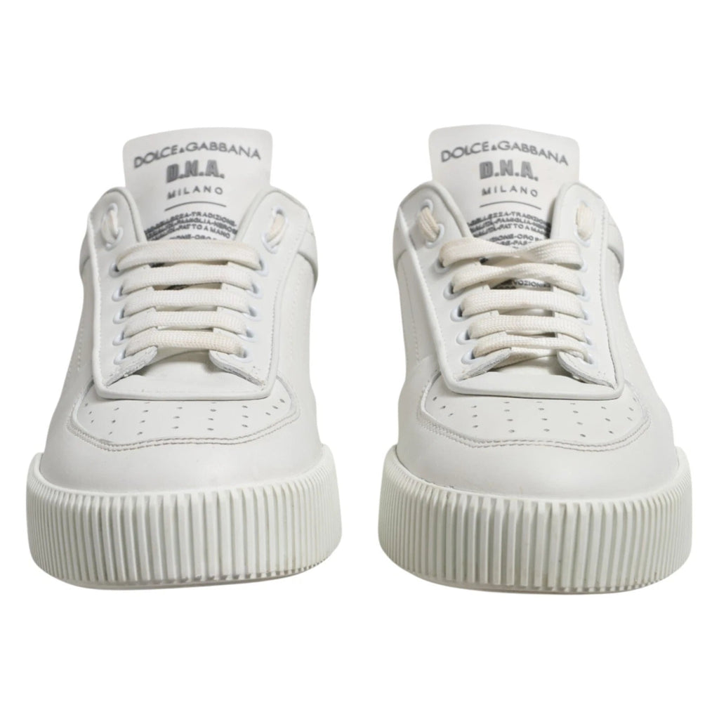 Dolce & Gabbana White Miami Leather Low Top Men Sneakers Shoes - Beyzy Store - Dolce & Gabbana