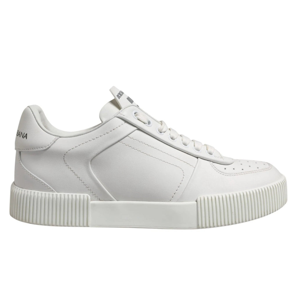 Dolce & Gabbana White Miami Leather Low Top Men Sneakers Shoes - Beyzy Store - Dolce & Gabbana