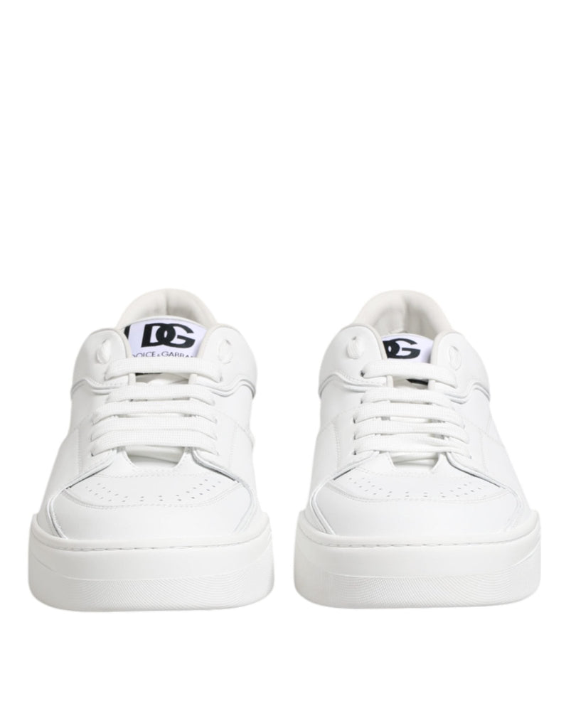 Dolce & Gabbana White Miami Leather Low Top Sneakers Shoes - Beyzy Store - Dolce & Gabbana