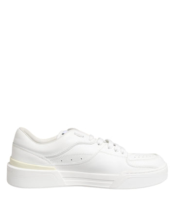 Dolce & Gabbana White Miami Leather Low Top Sneakers Shoes - Beyzy Store - Dolce & Gabbana