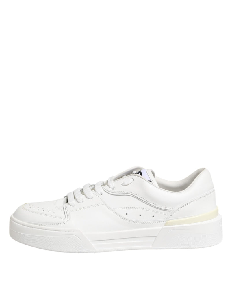 Dolce & Gabbana White Miami Leather Low Top Sneakers Shoes - Beyzy Store - Dolce & Gabbana