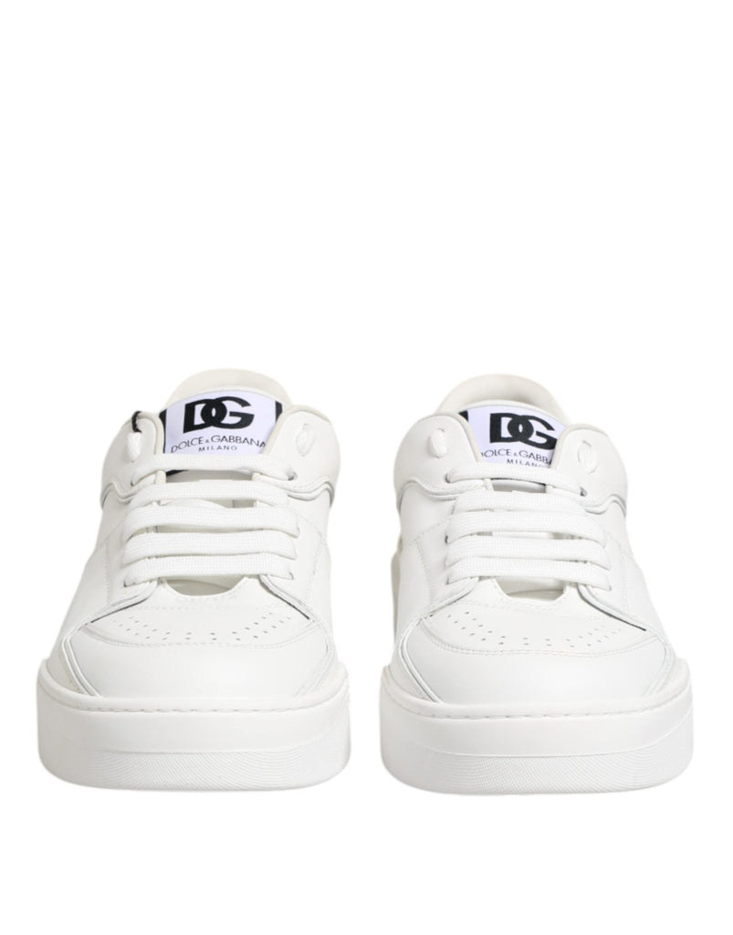 Dolce & Gabbana White Miami Leather Low Top Sneakers Shoes - Beyzy Store - Dolce & Gabbana