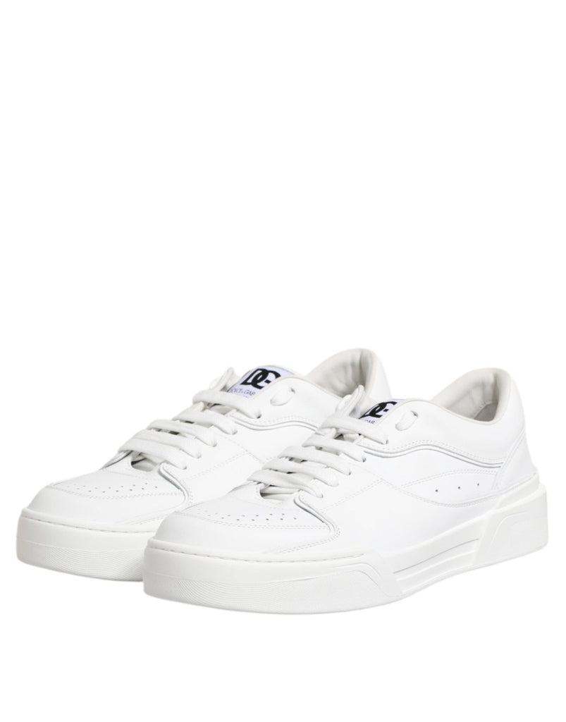 Dolce & Gabbana White Miami Leather Low Top Sneakers Shoes - Beyzy Store - Dolce & Gabbana