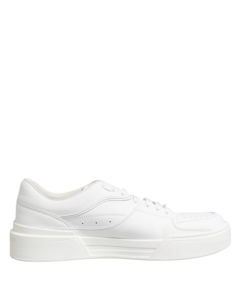 Dolce & Gabbana White Miami Leather Low Top Sneakers Shoes - Beyzy Store - Dolce & Gabbana