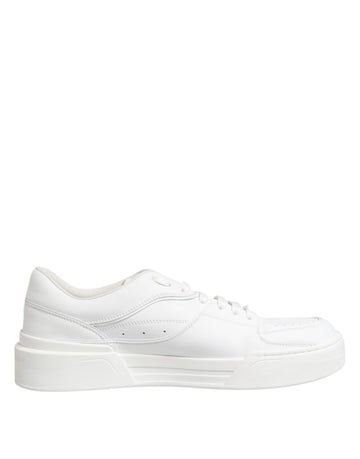 Dolce & Gabbana White Miami Leather Low Top Sneakers Shoes - Beyzy Store - Dolce & Gabbana