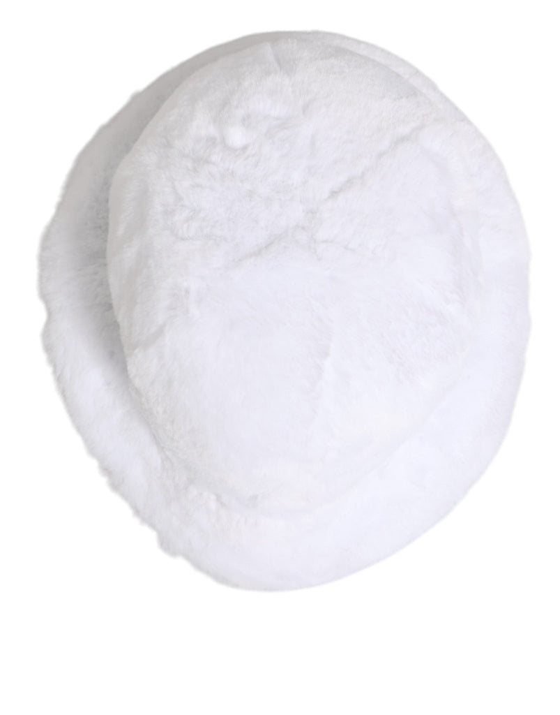 Dolce & Gabbana White Modacrylic Fur Bucket Men Capello Hat - Beyzy Store - Dolce & Gabbana