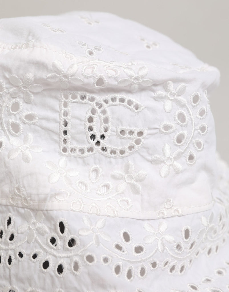 Dolce & Gabbana White Nylon Cut Out Bucket Logo Capello Hat - Beyzy Store - Dolce & Gabbana