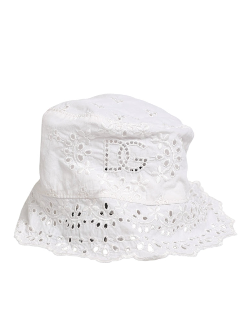 Dolce & Gabbana White Nylon Cut Out Bucket Logo Capello Hat - Beyzy Store - Dolce & Gabbana
