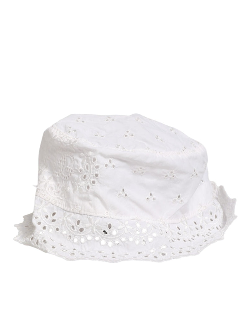 Dolce & Gabbana White Nylon Cut Out Bucket Logo Capello Hat - Beyzy Store - Dolce & Gabbana