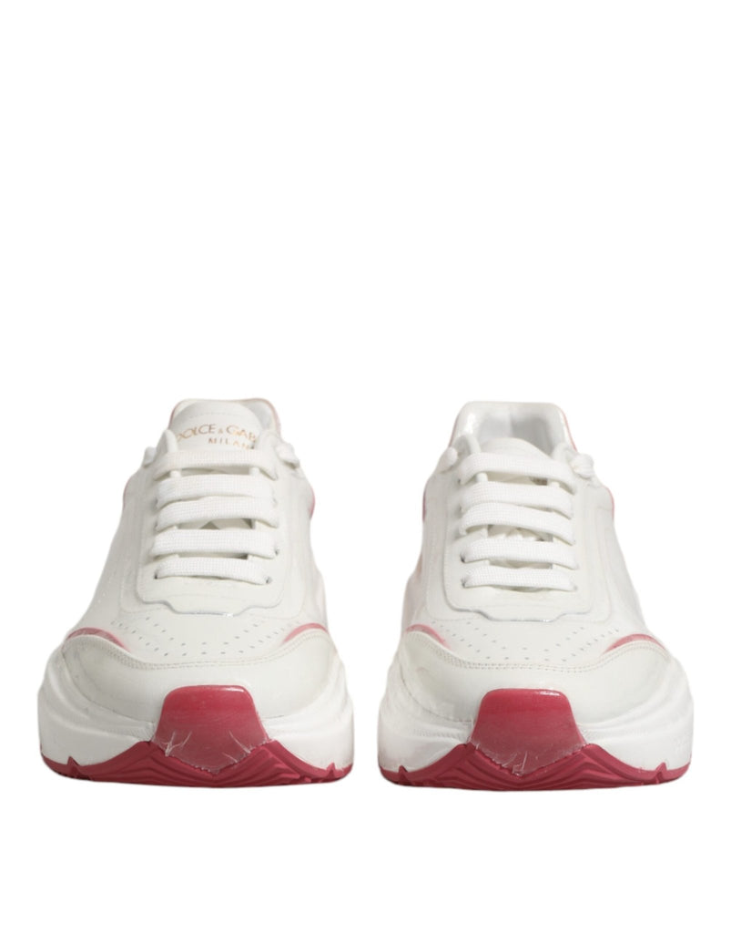 Dolce & Gabbana White Pink Daymaster Low Top Sneakers Shoes - Beyzy Store - Dolce & Gabbana