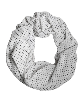 Dolce & Gabbana White Polka Dots Polyester Wrap Shawl Scarf - Beyzy Store - Dolce & Gabbana