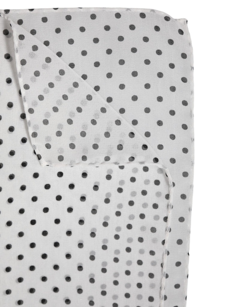 Dolce & Gabbana White Polka Dots Polyester Wrap Shawl Scarf - Beyzy Store - Dolce & Gabbana