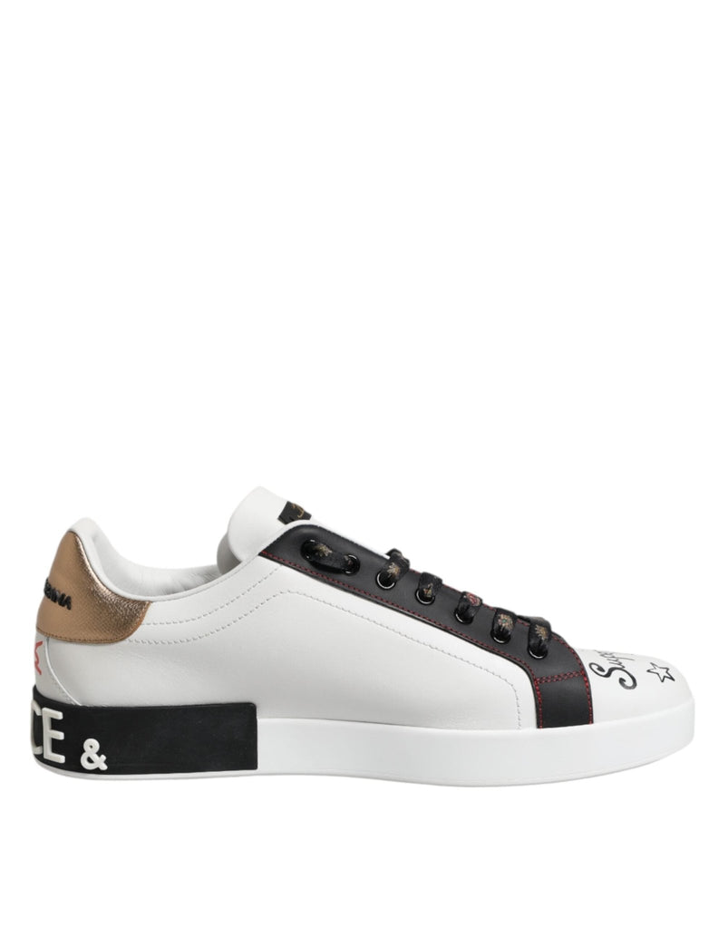 Dolce & Gabbana White Portofino Crown Men Sneakers Shoes - Beyzy Store - Dolce & Gabbana