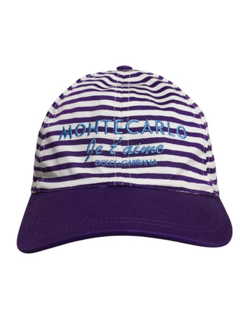 Dolce & Gabbana White Purple Stripe Cotton Women Baseball Cap - Beyzy Store - Dolce & Gabbana