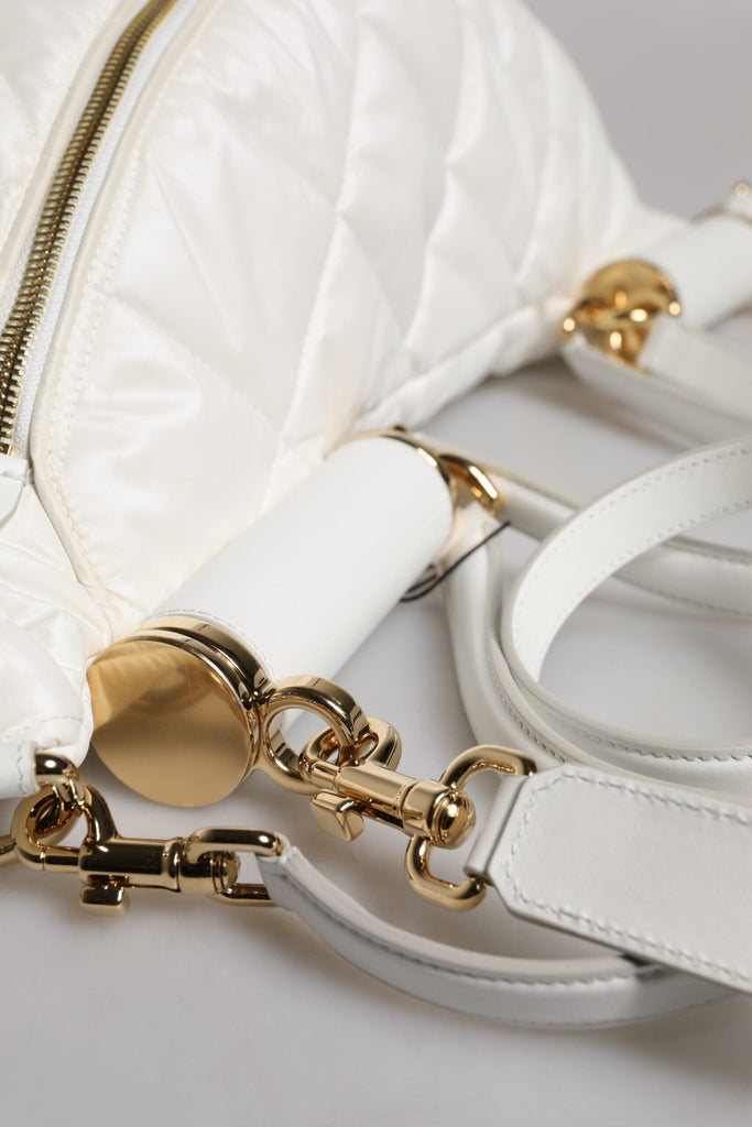 Dolce & Gabbana White Quilted Logo Plaque Belt Waist Fanny Pack Bag - Beyzy Store - Dolce & Gabbana