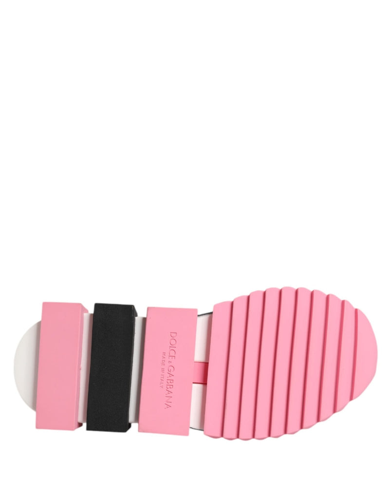 Dolce & Gabbana White Rose Print Sorrento Sneakers Shoes - Beyzy Store - Dolce & Gabbana