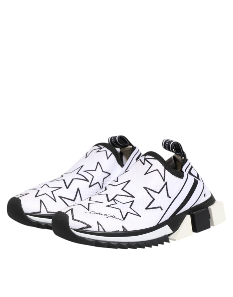 Dolce & Gabbana White Stars Sorrento Low Top Sneakers Shoes - Beyzy Store - Dolce & Gabbana