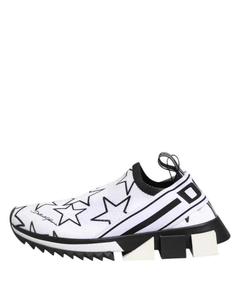 Dolce & Gabbana White Stars Sorrento Low Top Sneakers Shoes - Beyzy Store - Dolce & Gabbana