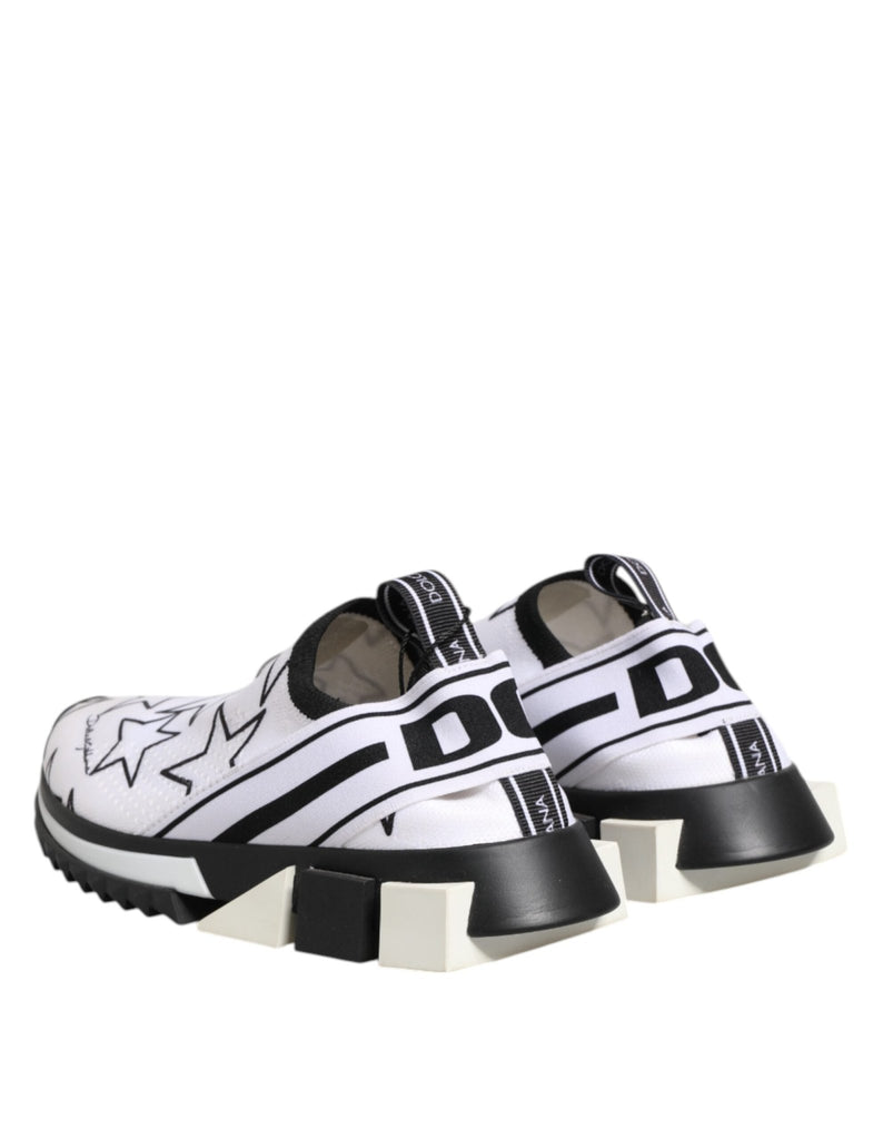 Dolce & Gabbana White Stars Sorrento Low Top Sneakers Shoes - Beyzy Store - Dolce & Gabbana