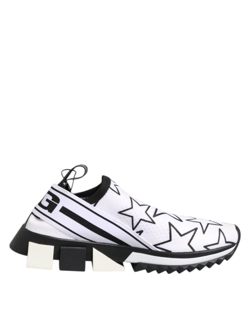 Dolce & Gabbana White Stars Sorrento Low Top Sneakers Shoes - Beyzy Store - Dolce & Gabbana