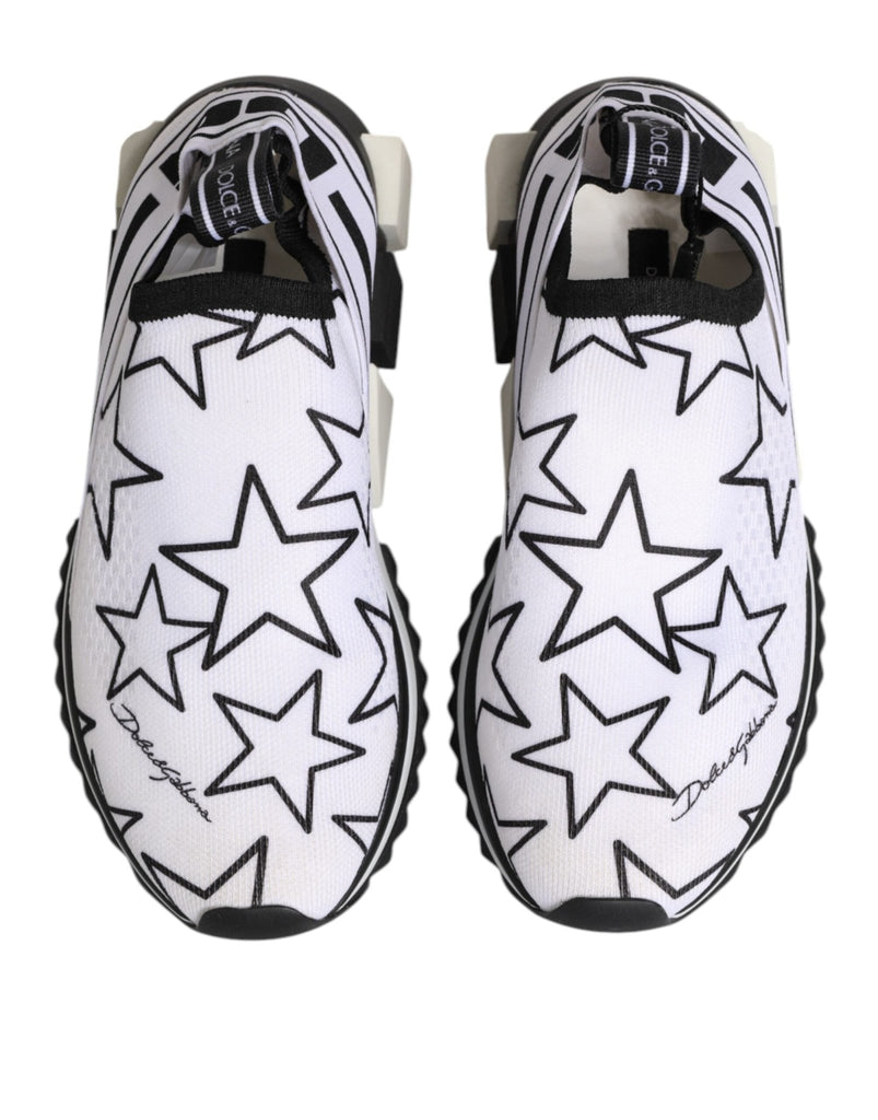 Dolce & Gabbana White Stars Sorrento Low Top Sneakers Shoes - Beyzy Store - Dolce & Gabbana