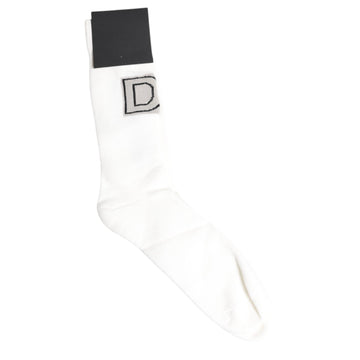 Dolce & Gabbana White Stretch OR VINCIT OMNIA Mid Calf Socks - Beyzy Store - Dolce & Gabbana