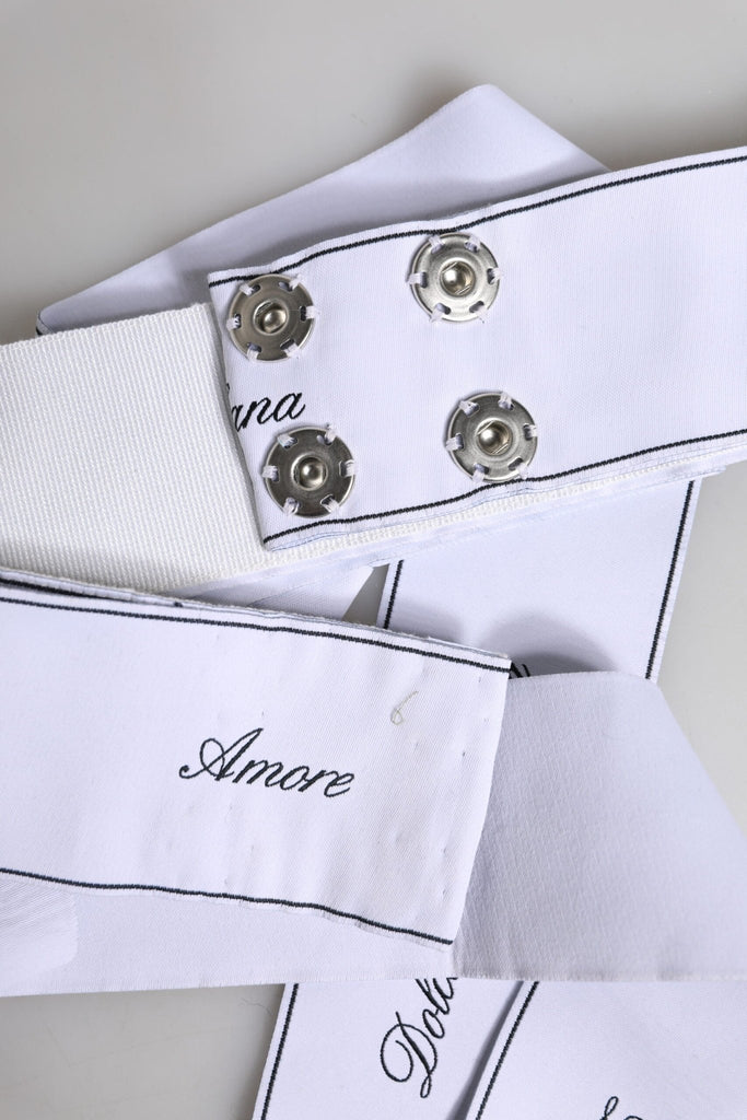 Dolce & Gabbana White Waist Ribbon Wide Bow Logo Belt - Beyzy Store - Dolce & Gabbana