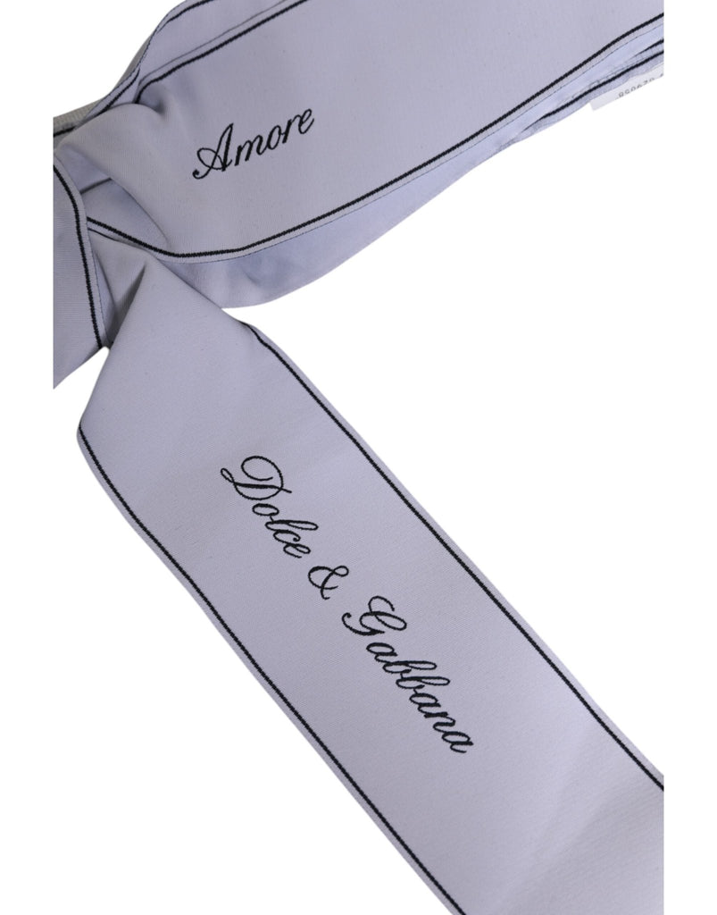 Dolce & Gabbana White Waist Ribbon Wide Bow Logo Belt - Beyzy Store - Dolce & Gabbana