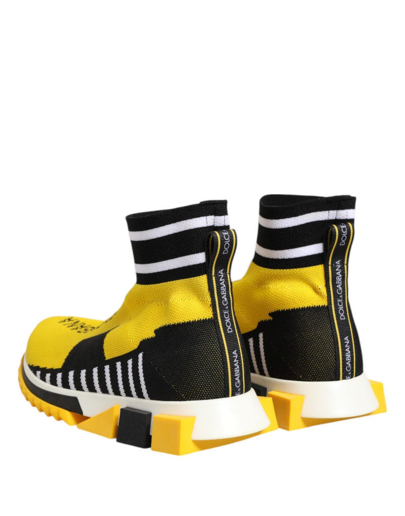 Dolce & Gabbana Yellow Black Sorrento Socks Sneakers Shoes - Beyzy Store - Dolce & Gabbana