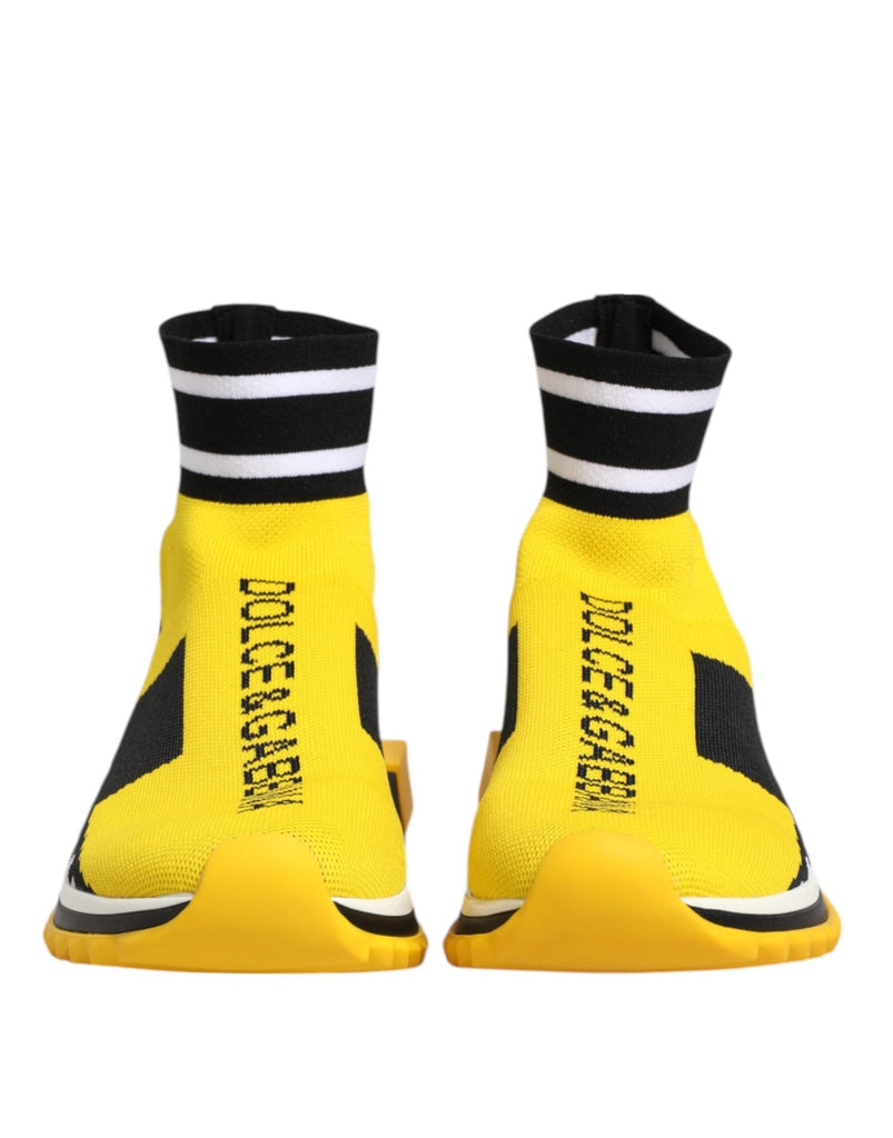 Dolce & Gabbana Yellow Black Sorrento Socks Sneakers Shoes - Beyzy Store - Dolce & Gabbana