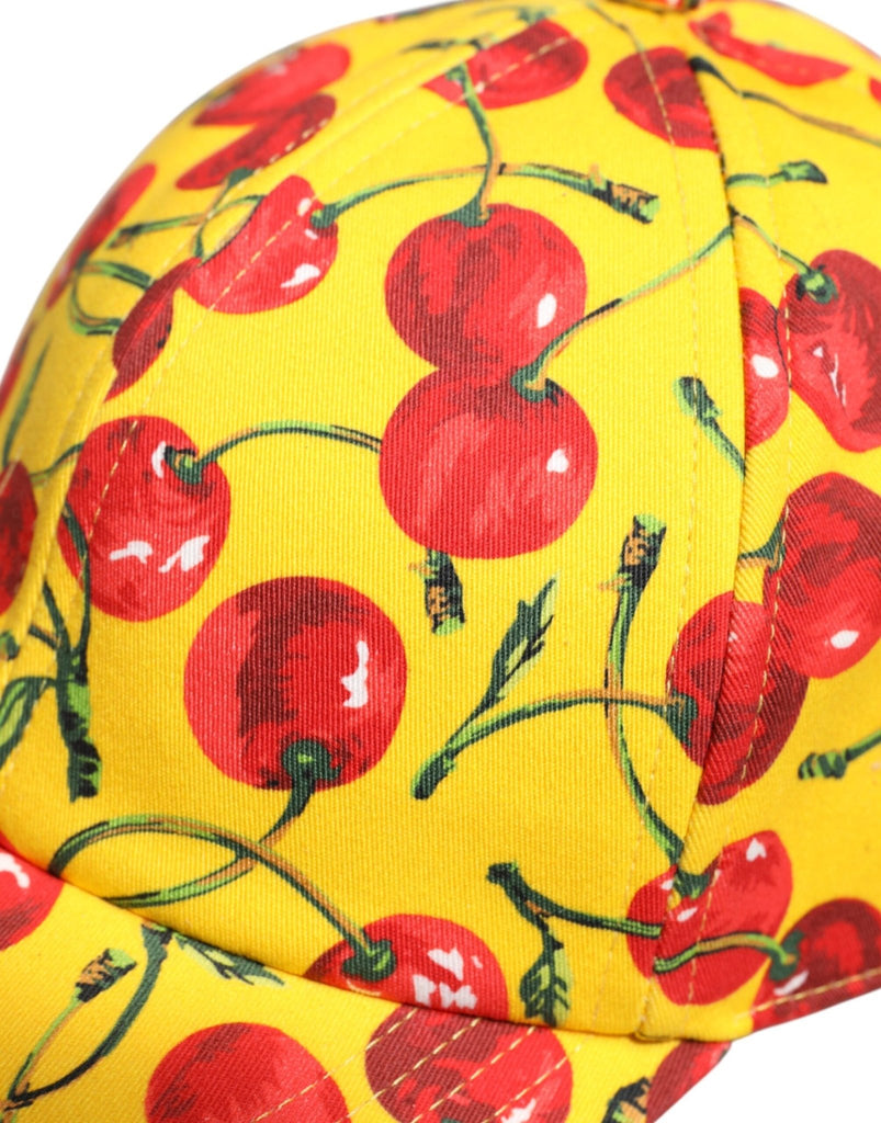 Dolce & Gabbana Yellow Cotton Printed 6 Panels Baseball Cap - Beyzy Store - Dolce & Gabbana
