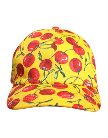 Dolce & Gabbana Yellow Cotton Printed 6 Panels Baseball Cap - Beyzy Store - Dolce & Gabbana