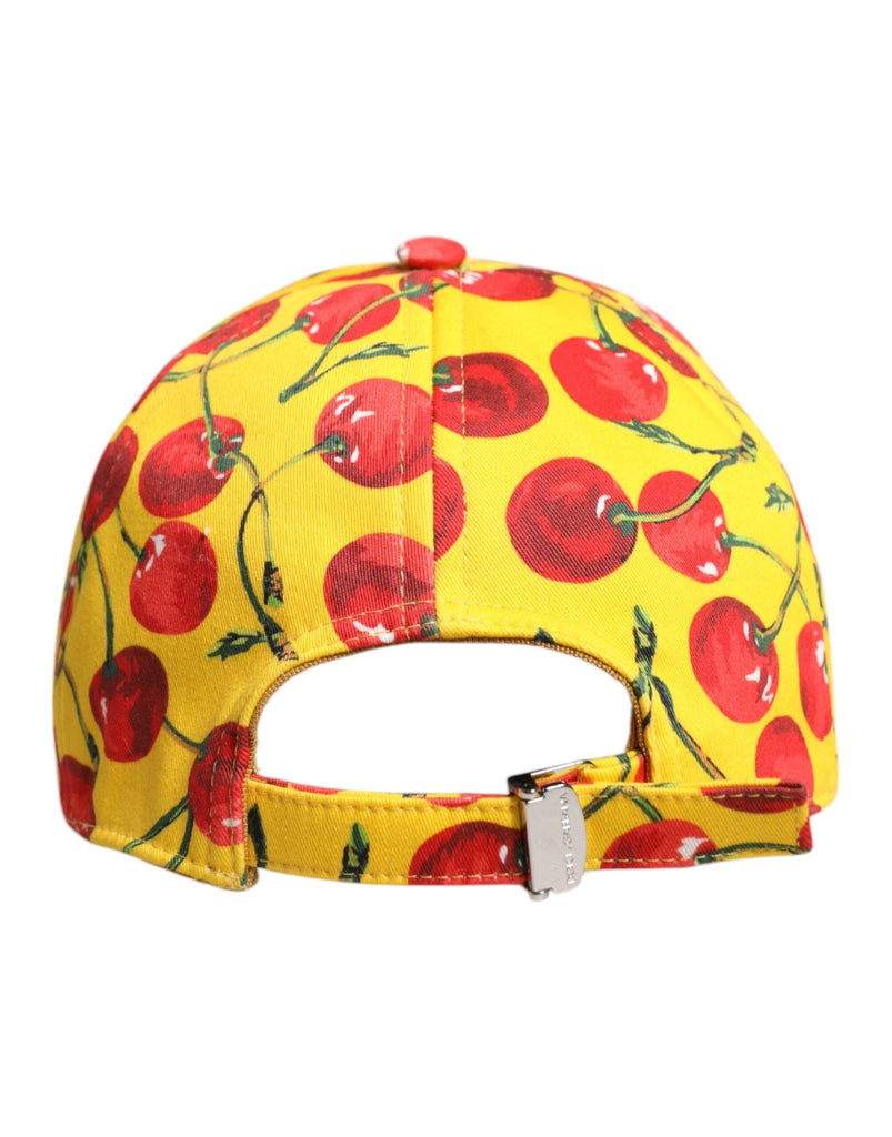 Dolce & Gabbana Yellow Cotton Printed 6 Panels Baseball Cap - Beyzy Store - Dolce & Gabbana