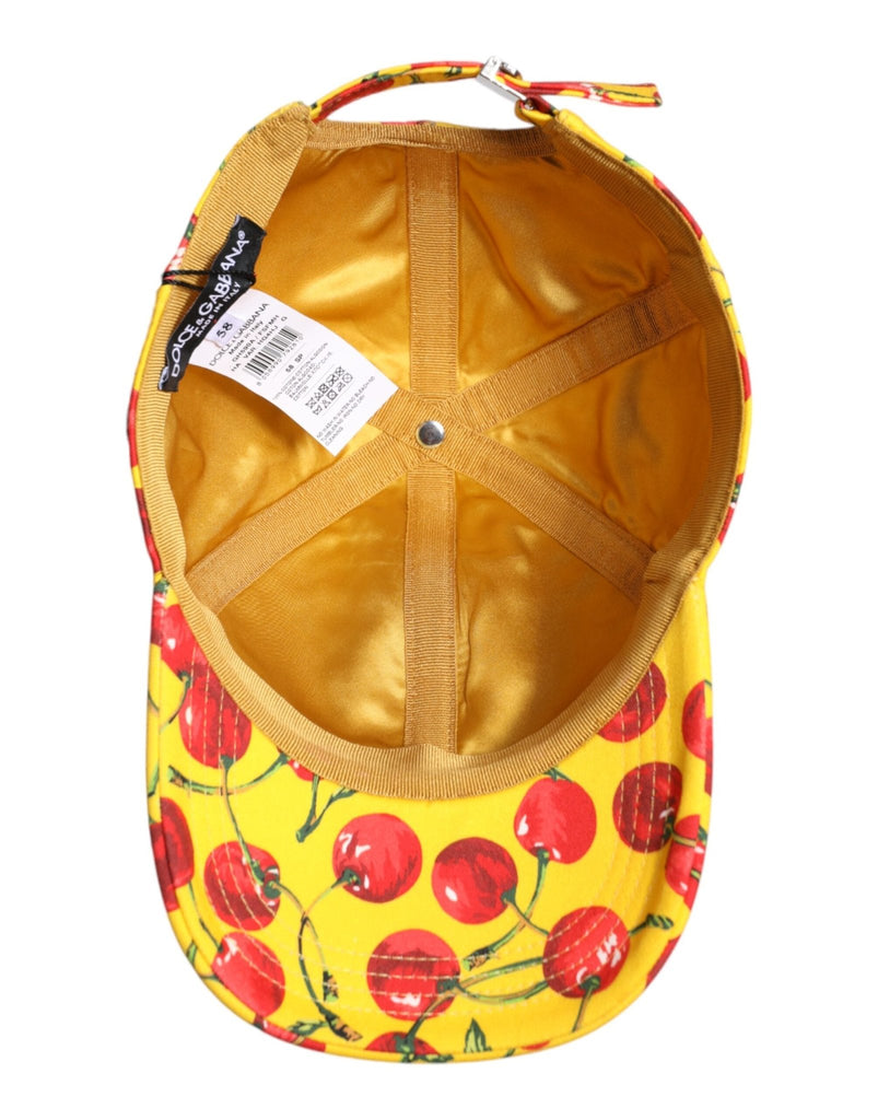 Dolce & Gabbana Yellow Cotton Printed 6 Panels Baseball Cap - Beyzy Store - Dolce & Gabbana