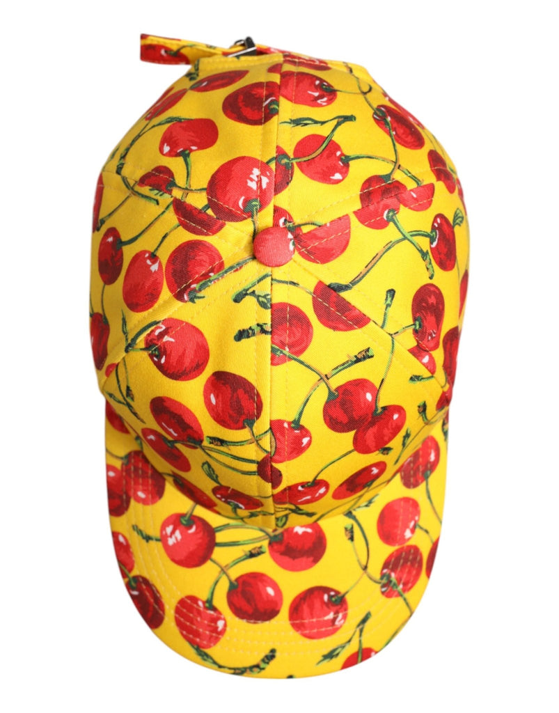 Dolce & Gabbana Yellow Cotton Printed 6 Panels Baseball Cap - Beyzy Store - Dolce & Gabbana