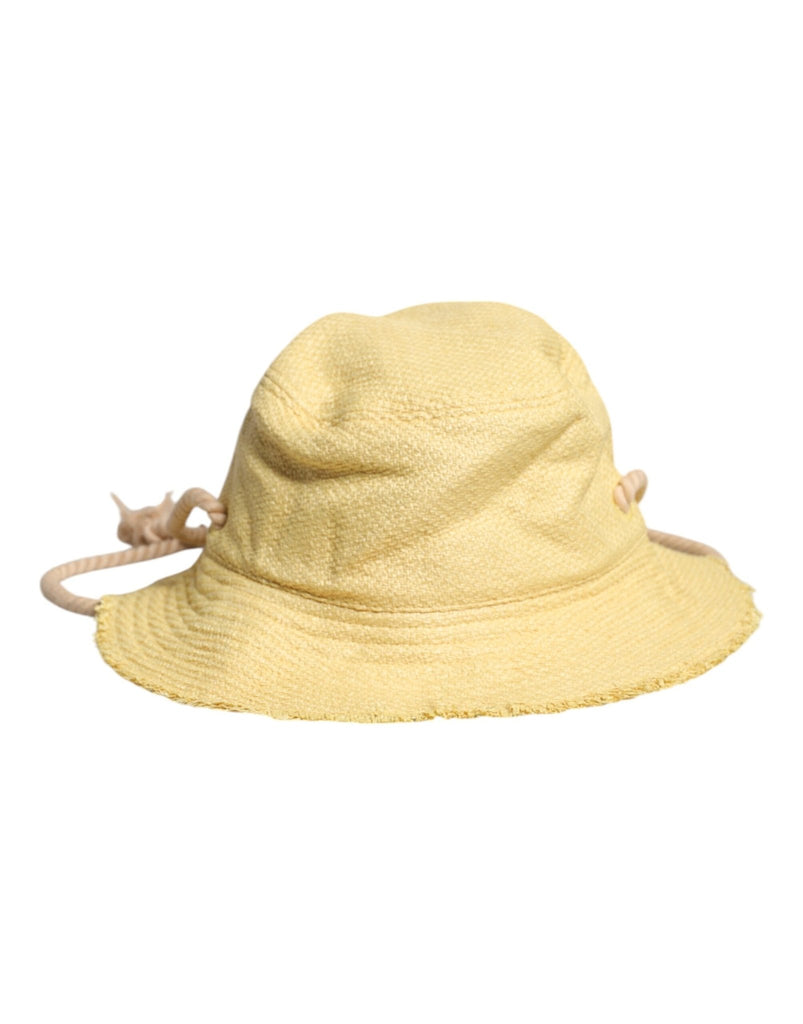 Dolce & Gabbana Yellow Cotton Wide Brim Bucket - Beyzy Store - Dolce & Gabbana