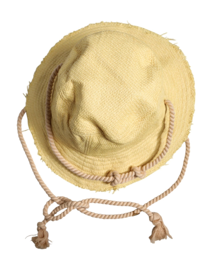 Dolce & Gabbana Yellow Cotton Wide Brim Bucket - Beyzy Store - Dolce & Gabbana