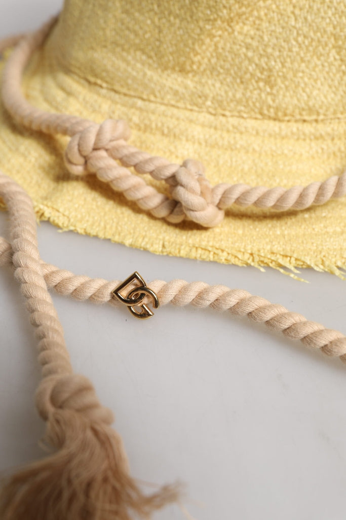 Dolce & Gabbana Yellow Cotton Wide Brim Bucket - Beyzy Store - Dolce & Gabbana