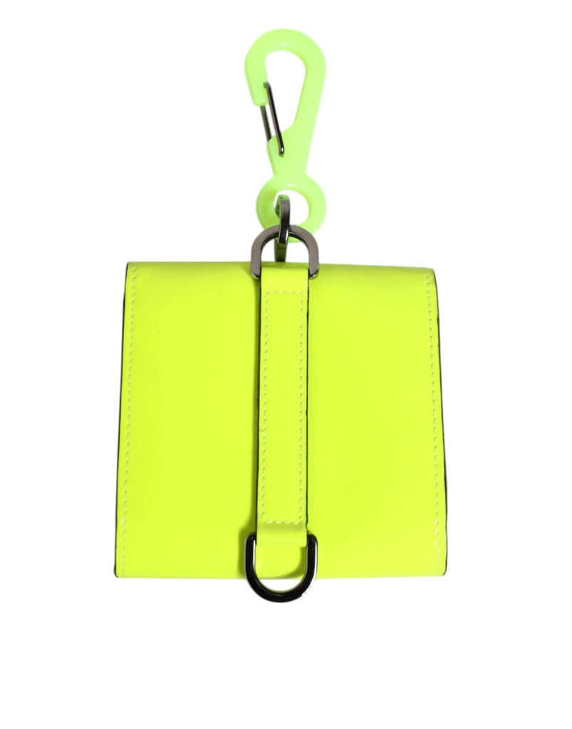 Dolce & Gabbana Yellow Green Bifold DG Logo Neck Strap Cardholder Wallet - Beyzy Store - Dolce & Gabbana