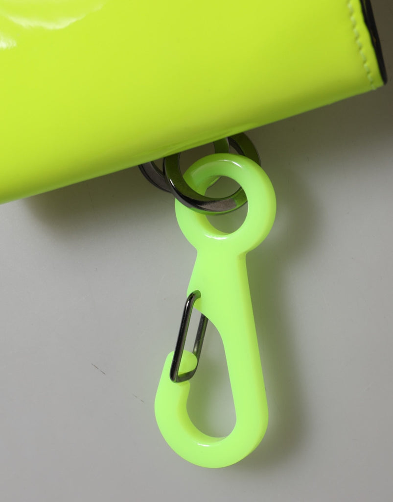 Dolce & Gabbana Yellow Green Bifold DG Logo Neck Strap Cardholder Wallet - Beyzy Store - Dolce & Gabbana