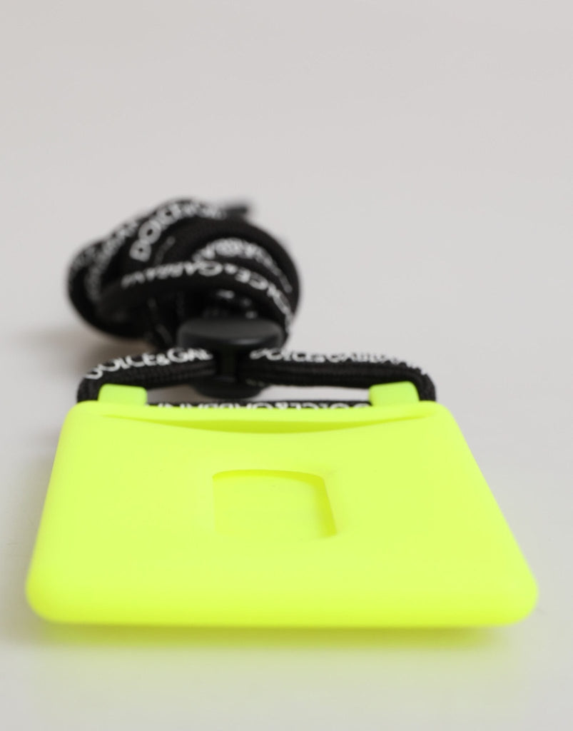 Dolce & Gabbana Yellow Green Rubber DG Embossed Adjustable Badge Holder - Beyzy Store - Dolce & Gabbana