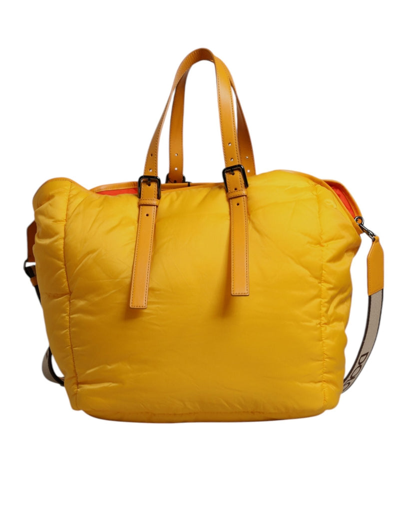 Dolce & Gabbana Yellow Orange Nylon Logo Plaque Hand Shoulder Duffle Bag - Beyzy Store - Dolce & Gabbana
