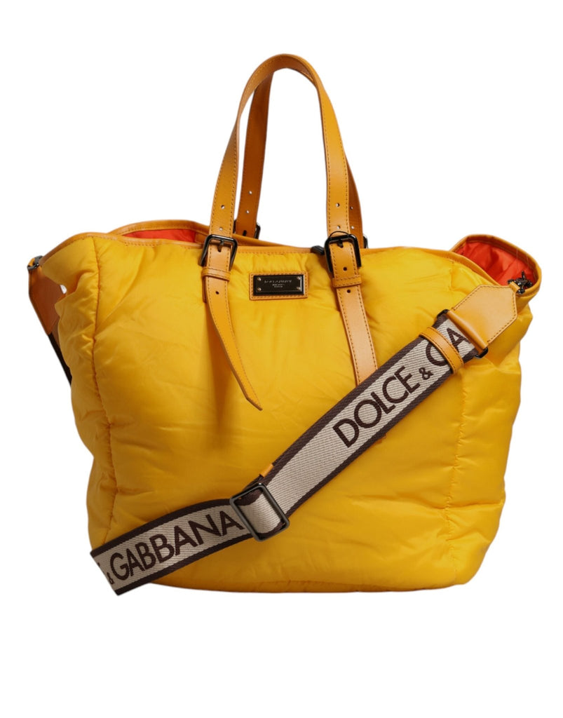 Dolce & Gabbana Yellow Orange Nylon Logo Plaque Hand Shoulder Duffle Bag - Beyzy Store - Dolce & Gabbana