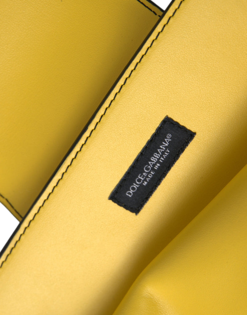 Dolce & Gabbana Yellow Smooth Leather DG Logo Clutch Crossbody Case Bag - Beyzy Store - Dolce & Gabbana